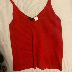 Red flowy tank top
